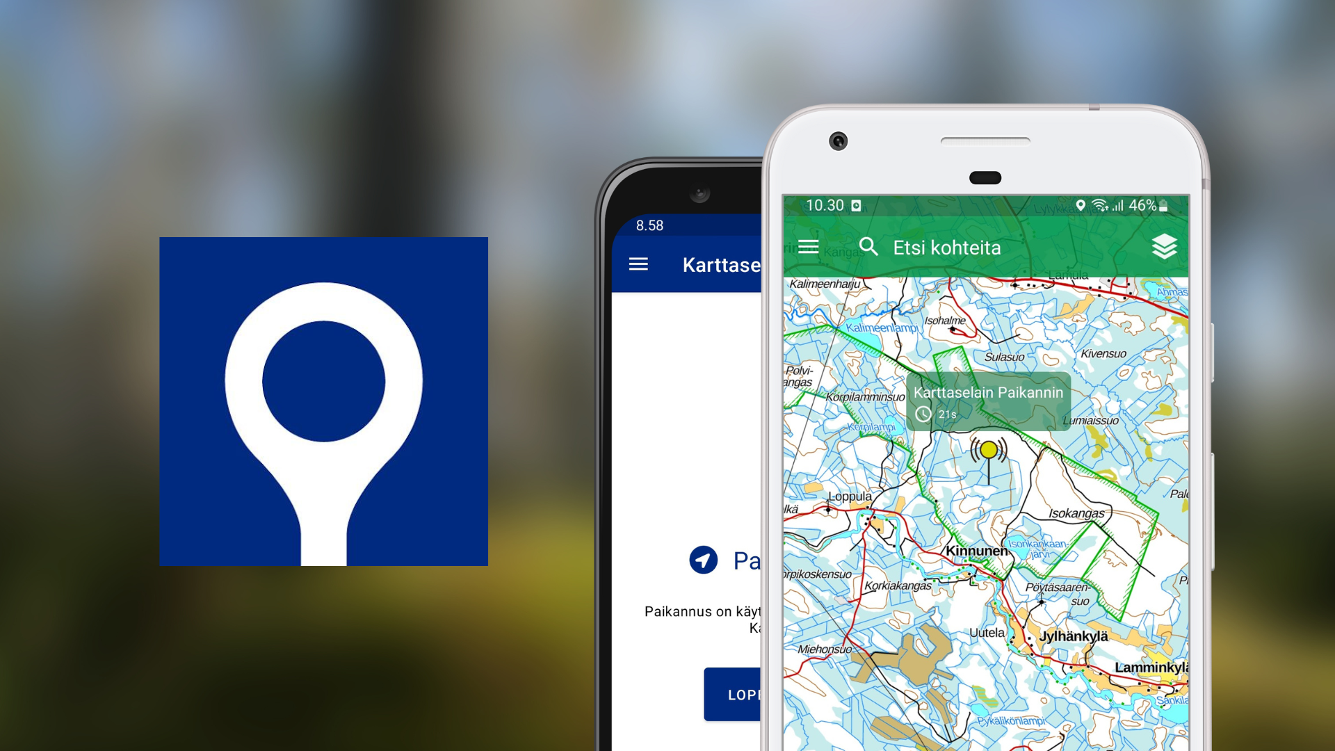 Käytä puhelintasi paikantimena Karttaselain Paikannin -sovelluksen avulla -  Karttaselain
